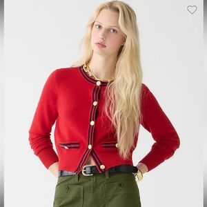 New with tags J.Crew Cashmere sweater lady jacket small red cardigan